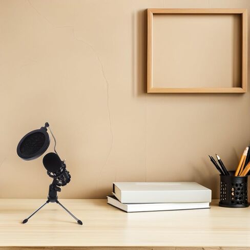 Uonlytech Gaming Microphone with Tripod Stand Double Acoustic Filter for Podcast Streaming and Online Chats Design for Clear Recording in Saudi Arabia