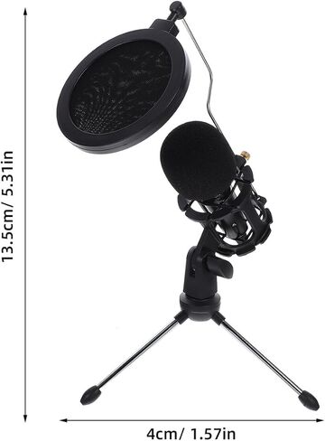 Condenser Microphone for Tripod Stand Noise Reduction Gaming Mic for Streaming Podcasting Clear Crisp Sound Plug and Play Desktop Mic in Kuwait