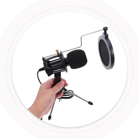 Condenser Microphone for Tripod Stand Noise Reduction Gaming Mic for Streaming Podcasting Clear Crisp Sound Plug and Play Desktop Mic in Kuwait