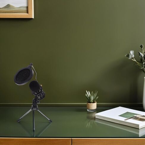 Condenser Microphone for Tripod Stand Noise Reduction Gaming Mic for Streaming Podcasting Clear Crisp Sound Plug and Play Desktop Mic in Kuwait