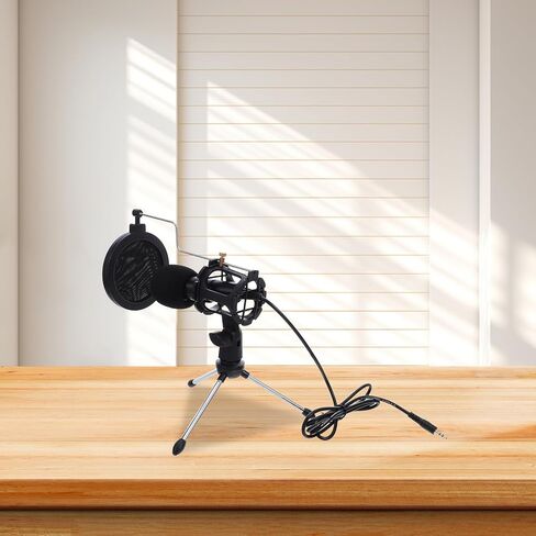 Condenser Microphone for Tripod Stand Noise Reduction Gaming Mic for Streaming Podcasting Clear Crisp Sound Plug and Play Desktop Mic in Kuwait