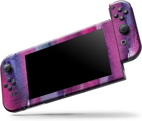 Design Skinz - متوافق مع Nintendo Switch OLED Dock فقط - غطاء حماية من الفينيل مقاوم للخدش وقابل للإزالة - ألوان مائية مختلطة بنفسجية in Saudi Arabia