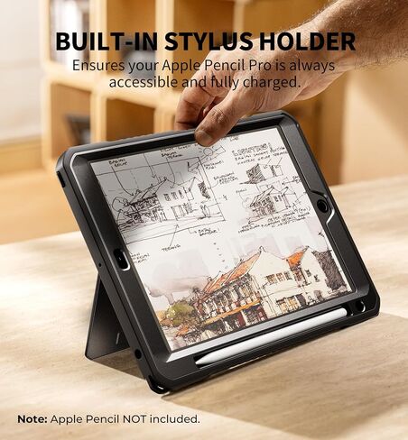 حافظة Dexnor لجهاز iPad (A16) الجيل الحادي عشر/العاشر 2025/2022 (11 بوصة/10.9 بوصة)، حافظة حماية متينة مع حزام يد دوار 360 درجة وحامل وواقي شاشة وحامل قلم رصاص وغطاء كامل للجسم مقاوم للصدمات، أسود in Saudi Arabia