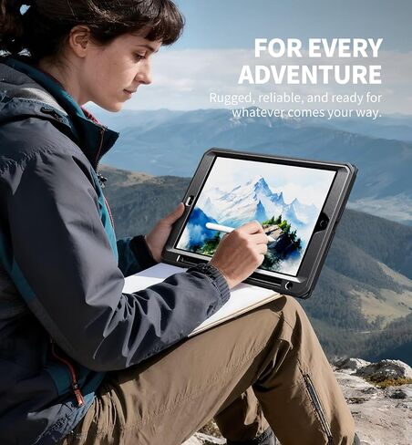 حافظة Dexnor لجهاز iPad (A16) الجيل الحادي عشر/العاشر 2025/2022 (11 بوصة/10.9 بوصة)، حافظة حماية متينة مع حزام يد دوار 360 درجة وحامل وواقي شاشة وحامل قلم رصاص وغطاء كامل للجسم مقاوم للصدمات، أسود in Saudi Arabia