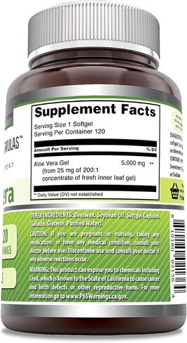 Amazing Formulas Aloe Vera 5000mg 120 Softgels Supplement | Non-GMO | Gluten Free in Saudi Arabia