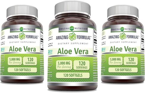Amazing Formulas Aloe Vera 5000mg 120 Softgels Supplement | Non-GMO | Gluten Free in Saudi Arabia