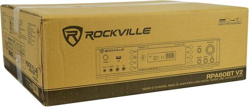 حزمة Rockville: RPA60BT V2 1000 Watt 2-Ch USB Bluetooth DJ/Pro/Karaoke Amplifier Mixer Bundle with REQ42-B Black 19" Rack Mount 2 x 21 Band Equalizer (2 عنصر) in Saudi Arabia