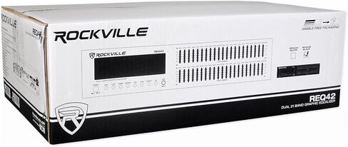 حزمة Rockville: RPA60BT V2 1000 Watt 2-Ch USB Bluetooth DJ/Pro/Karaoke Amplifier Mixer Bundle with REQ42-B Black 19" Rack Mount 2 x 21 Band Equalizer (2 عنصر) in Saudi Arabia