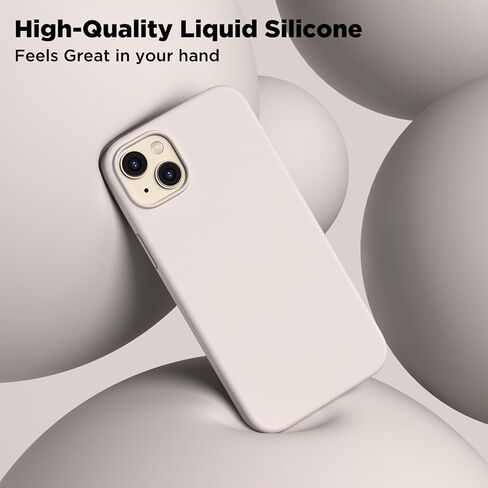 Designed for iPhone 14 Plus Case Silicone, with 2X Screen Protectors, Full Body Shockproof Protective Cover, Liquid Silicone Slim Thin Phone Case for iPhone 14 Plus 6.7", Stone in Saudi Arabia
