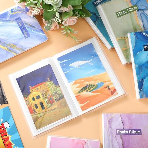Sinmoe 36 حزمة ألبوم صور صغير 4 × 6 كتاب صور صغير 36 صورة حامل ألبوم بطاقة بريدية مع إدراجات زخرفية قابلة للإزالة مرنة وواضحة الرؤية غطاء ألبوم القصاصات للصور in Kuwait