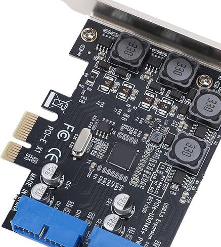 GOWENIC PCIE to 2 Ports 19 Pin USB 3.0 Card, 12mm X 12mm Enclosed Super Strong Inductor, Can Withstand Temperatures up to 250C, for Desktop Computer in Saudi Arabia