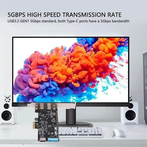 Bewinner PCIe USB 3.2 Gen 1 Expansion Card, 5Gbps 2X Type C Ports 1x USB Type E Internal Interface for Desktop PC with Low Profile Bracket in Saudi Arabia