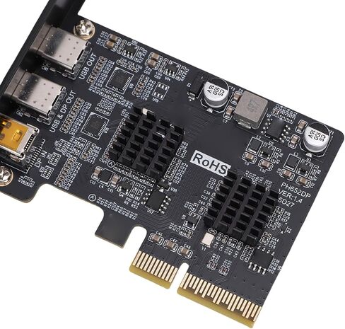 بطاقة توسيع GOWENIC من النوع C، نقل إشارة سلس، مع 2 قناة نقل بيانات مستقلة USB 3.0 10G من النوع C، للكمبيوتر المكتبي in Saudi Arabia