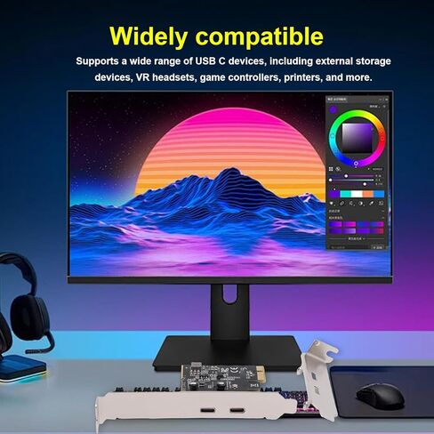 بطاقة Bewinner PCIe إلى USB 3.2 Gen 1، بطاقة توسيع PCI Express، محول USB PCIE لنظام التشغيل Linux OS X مع منفذين من النوع C، توصيل وتشغيل عرض النطاق الترددي 5 جيجابت في الثانية in Saudi Arabia
