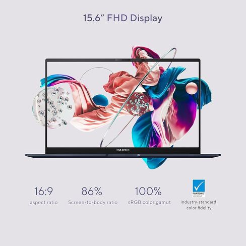 كمبيوتر محمول ASUS Zenbook 15 Business Slim، شاشة 15.6 بوصة FHD 100% sRGB، AMD Ryzen 5 7535U، لوحة مفاتيح بإضاءة خلفية، Wi-Fi 6E، USB C، Windows 11 Home، مع قماش (16 جيجابايت LPDDR5 RAM | 512 جيجابايت SSD) in Saudi Arabia