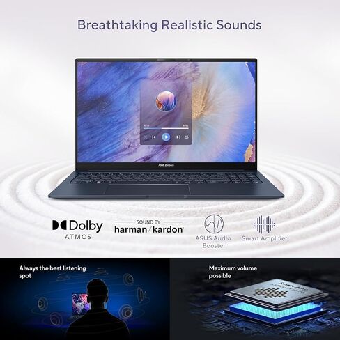 كمبيوتر محمول ASUS Zenbook 15 Business Slim، شاشة 15.6 بوصة FHD 100% sRGB، AMD Ryzen 5 7535U، لوحة مفاتيح بإضاءة خلفية، Wi-Fi 6E، USB C، Windows 11 Home، مع قماش (16 جيجابايت LPDDR5 RAM | 512 جيجابايت SSD) in Saudi Arabia