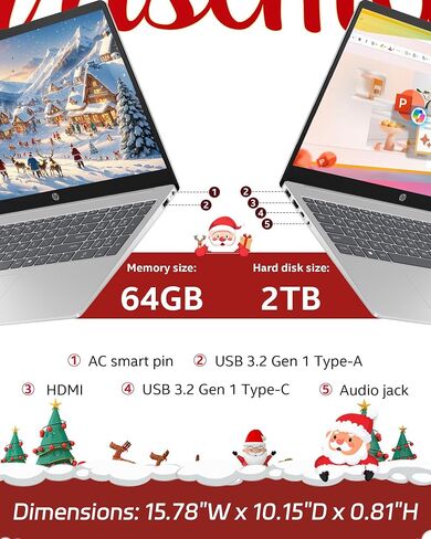 شاشة كمبيوتر محمول HP مقاس 17 بوصة تعمل باللمس، Intel Ultra 7 255U (12 مركزًا)، Intel AI Boost (12 وحدة NPU)، لوحة مفاتيح بإضاءة خلفية، مساعد AI، Windows 11 Pro، مع مسجل صوت AI (ذاكرة الوصول العشوائي DDR5 سعة 32 جيجابايت، SSD سعة 1 تيرابايت) in Saudi Arabia