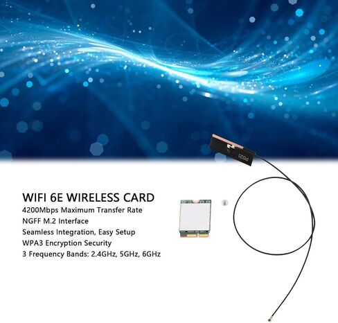 بطاقة Yoidesu WiFi 6E اللاسلكية، هوائي 8dBi 2.4 جيجا هرتز 5 جيجا هرتز 6 جيجا هرتز ثلاثي النطاق 4200 ميجا بت في الثانية بطاقة لاسلكية للكمبيوتر المحمول مع واجهة NGFF M.2 لإطارات W 10 11 in Saudi Arabia