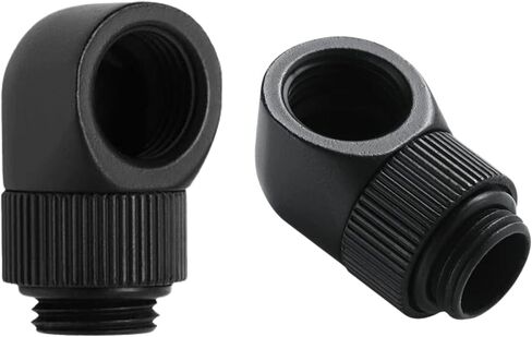 2 pack G1/4" Male to Female Extender Connector, 90° Rotary Fitting Adapter Connector for Computer Water Cooling System (Satin Titanium) in Saudi Arabia