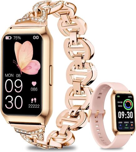 GADIXY Smart Watch,Fitness Tracker Watch 7 Day+ Battery with Heart Rate/Step Counter/Calories/SPO2/Sleep Monitor,IP68 Fitness Smart Watches for Women (Rosegold, 1.47inch) in Saudi Arabia
