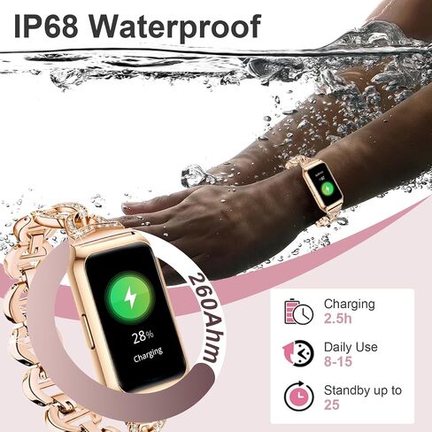 GADIXY Smart Watch,Fitness Tracker Watch 7 Day+ Battery with Heart Rate/Step Counter/Calories/SPO2/Sleep Monitor,IP68 Fitness Smart Watches for Women (Rosegold, 1.47inch) in Saudi Arabia