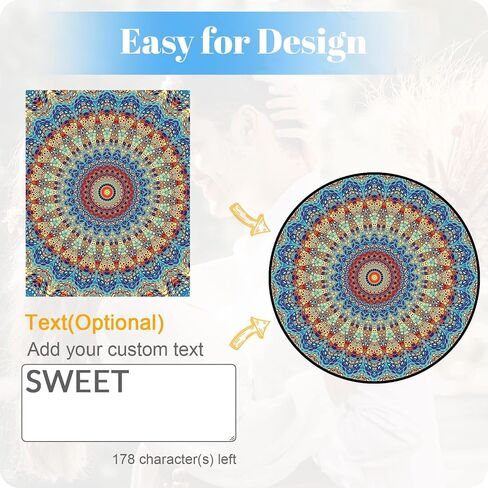 Round Rugs 2 FT Washable Non Slip Round Area Rug, Medium-Pile Small Circular Rug for Bedroom, Bathroom, Entryway, Kids Room, Office, College Dorm (Colorful Flowers Boho) in Saudi Arabia
