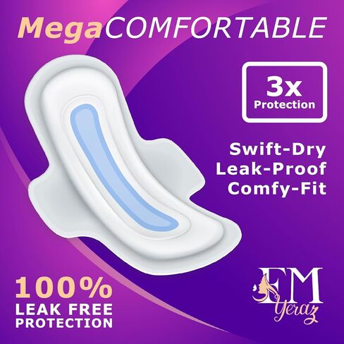 فوط صحية للسيدات من إم يراز، رفيعة للغاية، سريعة الامتصاص بالأجنحة، مقاس 5، 30 قطعة، للاستخدام اليومي in Kuwait