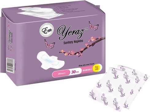 فوط صحية للسيدات من إم يراز، رفيعة للغاية، سريعة الامتصاص بالأجنحة، مقاس 5، 30 قطعة، للاستخدام اليومي in Kuwait