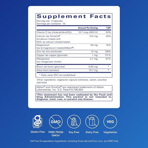 Pure Encapsulations OsteoBalance | Hypoallergenic Supplement to Promote Calcium Absorption and Enhance Healthy Bone Mineralization* | 210 Capsules in Saudi Arabia