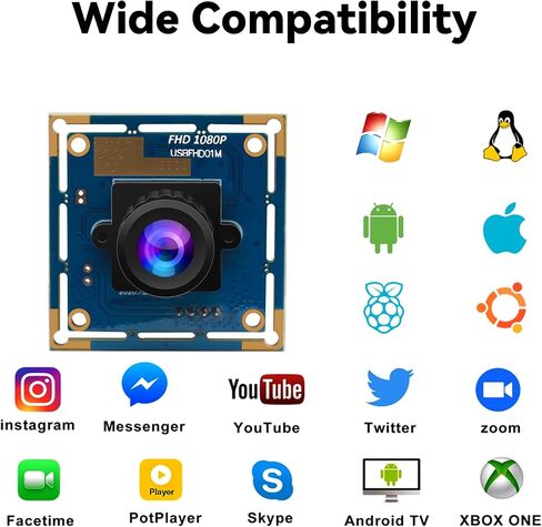 Magnolia 1080P USB Camera Module, 30/60/100fps High Speed Webcam in Kuwait