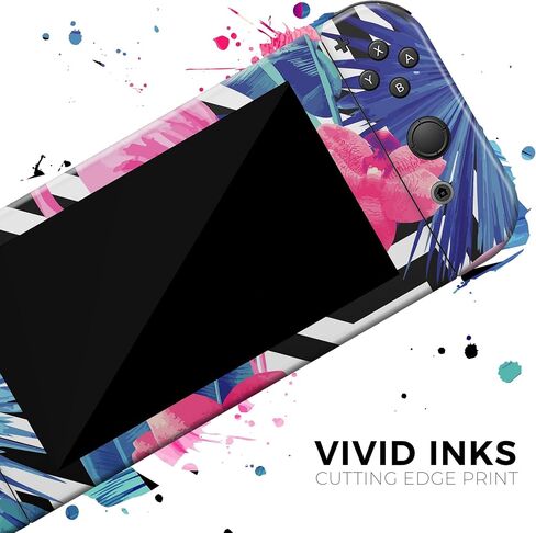 Design Skinz - Compatible with Nintendo DSi XL - Skin Decal Protective Scratch-Resistant Removable Vinyl Wrap Cover - Vivid Tropical Chevron Floral v2 in Saudi Arabia
