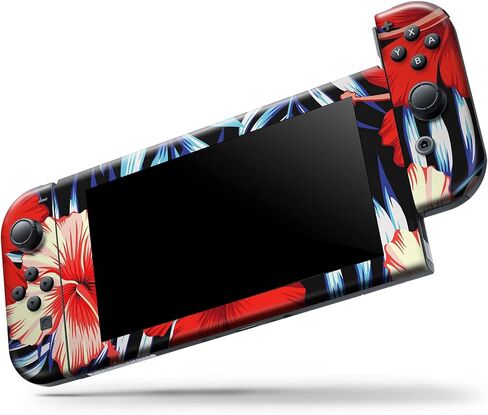 Design Skinz - Compatible with Nintendo DSi XL - Skin Decal Protective Scratch-Resistant Removable Vinyl Wrap Cover - Vivid Tropical Red Floral v1 in Saudi Arabia