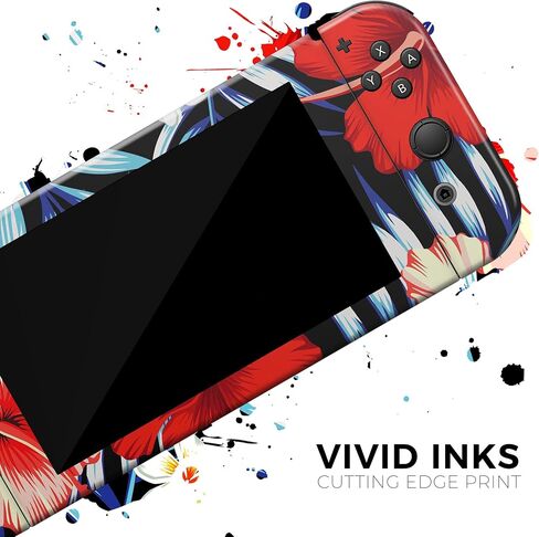Design Skinz - Compatible with Nintendo DSi XL - Skin Decal Protective Scratch-Resistant Removable Vinyl Wrap Cover - Vivid Tropical Red Floral v1 in Saudi Arabia