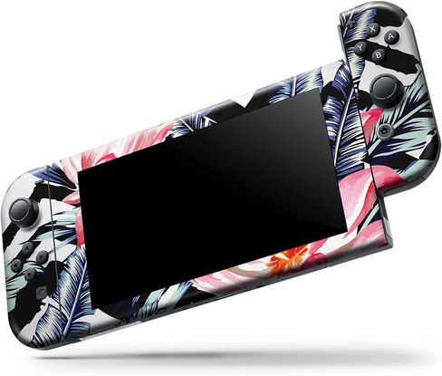 Design Skinz - متوافق مع Nintendo DSi XL - ملصق حماية من الجلد مقاوم للخدش وقابل للإزالة من الفينيل - زهور شيفرون استوائية زاهية الإصدار 1 in Saudi Arabia
