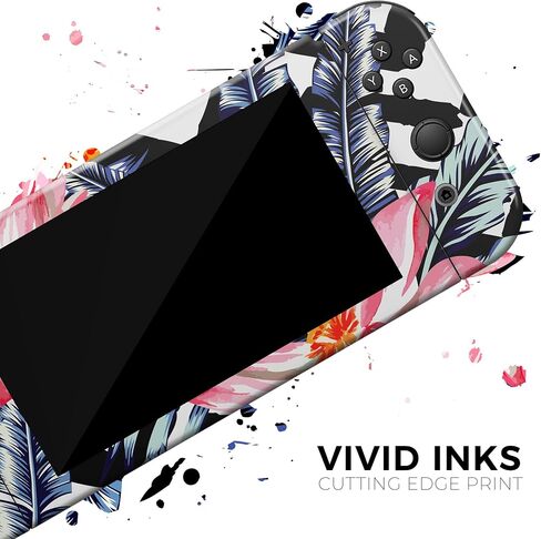 Design Skinz - متوافق مع Nintendo DSi XL - ملصق حماية من الجلد مقاوم للخدش وقابل للإزالة من الفينيل - زهور شيفرون استوائية زاهية الإصدار 1 in Saudi Arabia
