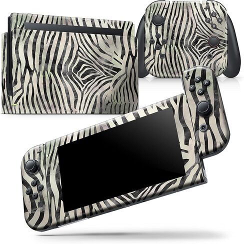 Design Skinz - متوافق مع Nintendo DSi XL - غطاء حماية من الفينيل مقاوم للخدش وقابل للإزالة - نمط حمار وحشي بألوان مائية in Saudi Arabia