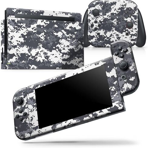 Design Skinz - متوافق مع Nintendo DSi XL - غطاء حماية من الفينيل مقاوم للخدش وقابل للإزالة - أبيض ورمادي مموه رقمي in Saudi Arabia