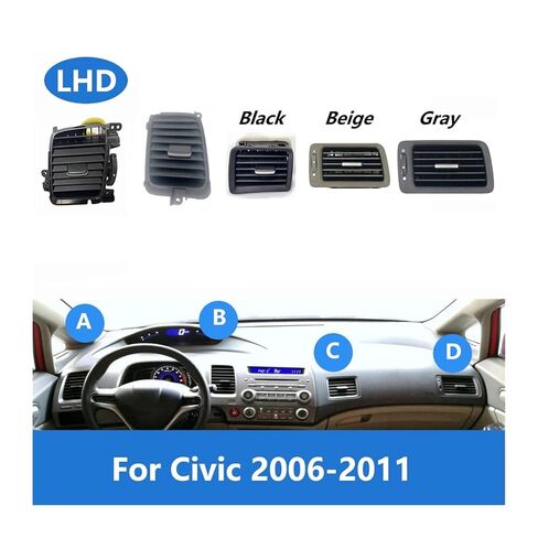 منفذ شبكة تكييف الهواء لتصفيف السيارة، متوافق مع منفذ تهوية مكيف الهواء Civic 2006-2011 (رمادي D) (بيج D) in Kuwait