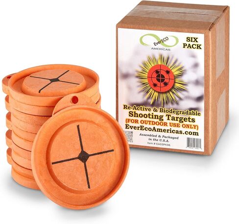 Reactive Shooting Targets Refill - 6 Pack | Eco-Friendly Biodegradable Clay Pigeon Alternative | Powder Visual Impact, Outdoor Gun Range Accessories | Assembled in USA in Saudi Arabia