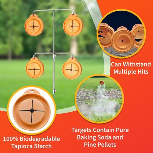 Reactive Shooting Targets Refill - 6 Pack | Eco-Friendly Biodegradable Clay Pigeon Alternative | Powder Visual Impact, Outdoor Gun Range Accessories | Assembled in USA in Saudi Arabia