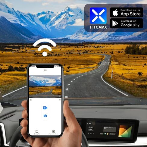 كاميرا Fitcamx الأمامية 4K+الخلفية 1080P تتكيف مع Kia Sorento 2024 2025 & Sorento Hybrid (الجزء رقم #R5100)، مظهر OEM، فيديو عالي الدقة مزدوج، WiFi & APP، تسجيل حلقة، مستشعر G، سهل الاستخدام، بطاقة 128 جيجابايت in Kuwait