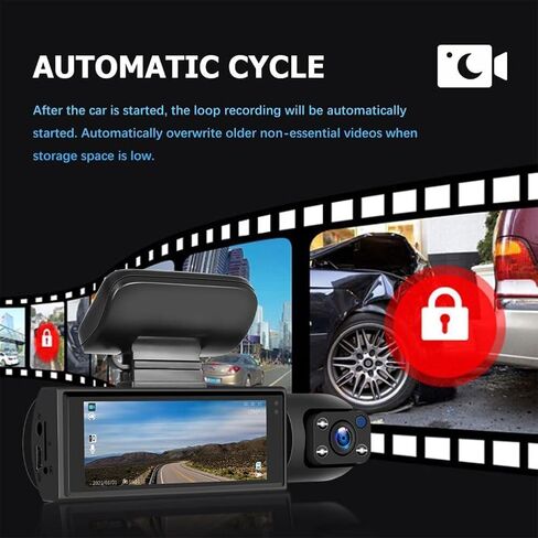 Vigil Dash Cam 2025, Vigil Dash Cam Front and Rear, 1080p Night Vision Car Driving Recorder, 24H Parking Mode, 32G Memory Card (DashCam+32G Memory Card) in Saudi Arabia