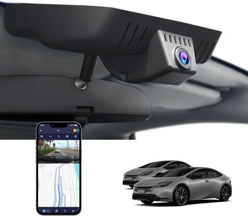 كاميرا داش كام 4K لسيارة Toyota Prius 2023 2024 2025 LE XLE Limited XW60، مظهر OEM، فيديو UHD 2160P، واي فاي مدمج وتطبيق، تسجيل حلقة، مستشعر G، التوصيل والتشغيل، بطاقة 64 جيجابايت in Kuwait