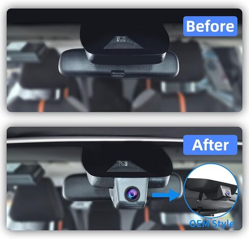 كاميرا داش كام 4K لسيارة Toyota Prius 2023 2024 2025 LE XLE Limited XW60، مظهر OEM، فيديو UHD 2160P، واي فاي مدمج وتطبيق، تسجيل حلقة، مستشعر G، التوصيل والتشغيل، بطاقة 64 جيجابايت in Kuwait