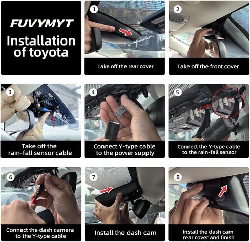 كاميرا داش كام 4K لسيارة Toyota Prius 2023 2024 2025 LE XLE Limited XW60، مظهر OEM، فيديو UHD 2160P، واي فاي مدمج وتطبيق، تسجيل حلقة، مستشعر G، التوصيل والتشغيل، بطاقة 64 جيجابايت in Kuwait