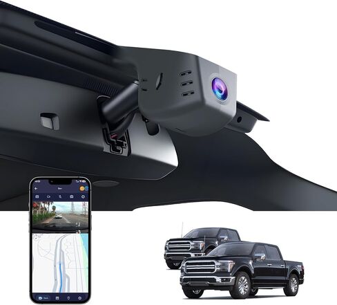 كاميرا داش 4K لسيارة Ford F150 2018-2025 F250/F350 Super Duty 2020-2025 XLT King Ranch Lariat Raptor Tremor Limited Platinum (موديل A)، طراز OEM، بطاقة 64 جيجابايت in Kuwait