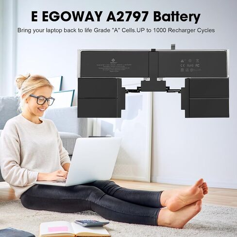 E EGOWAY A2941 A2797 بطارية بديلة للكمبيوتر المحمول MacBook Air 15 بوصة M2 (2023)، EMC 8301، سعة 6000 مللي أمبير في الساعة in Saudi Arabia