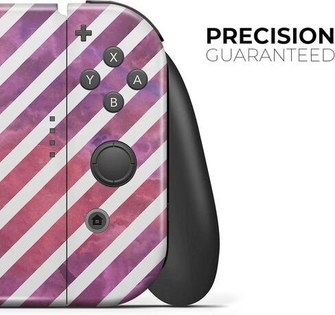 Design Skinz - متوافق مع Nintendo DSi XL - غطاء حماية من الفينيل مقاوم للخدش وقابل للإزالة - خطوط بيضاء مائلة على سطح الجرونج الوردي والأرجواني in Saudi Arabia