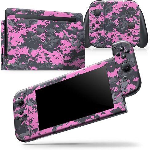 Design Skinz - Compatible with Nintendo DSi XL - Skin Decal Protective Scratch-Resistant Removable Vinyl Wrap Cover - Pink V3 and Gray Digital Camouflage in Saudi Arabia