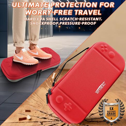 Nintendo Switch 2 Carrying Case - Christmas Birthday Gifts 2025 for Teen Boys, Girls, Men, Women & Gamers, Waterproof Hard Shell Switch 2 Case / Travel Cases, 10 Game Slots & Hidden AirTag Pouch,Black in Kuwait